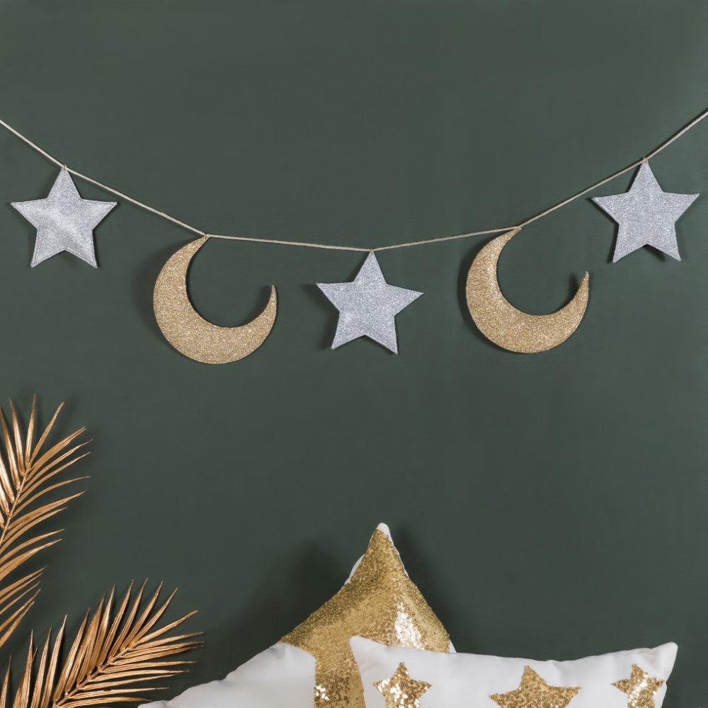 Festive Star And Moon Bunting 98 Inch Online - Premium Wall Decoration ...