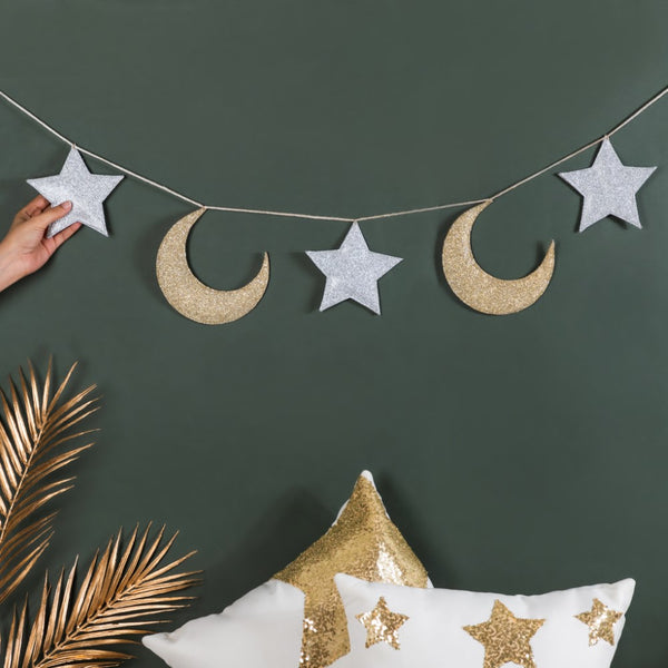 Festive Star And Moon Bunting 98 Inch