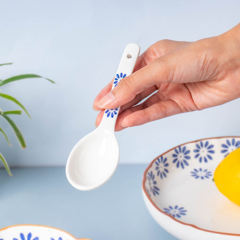 Blue Daisy Soup Spoon