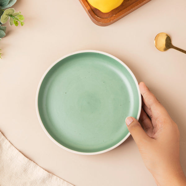 Muted Green Snack Plate 6.5 Inch - Serving plate, snack plate, dessert plate | Plates for dining & home decor