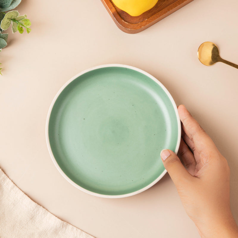Muted Green Snack Plate 6.5 Inch - Serving plate, snack plate, dessert plate | Plates for dining & home decor