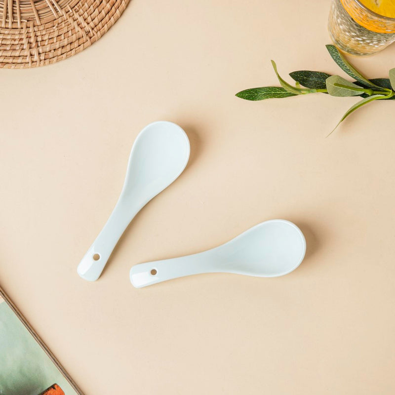 Ceramic Soup Spoon Mint Green Set of 2