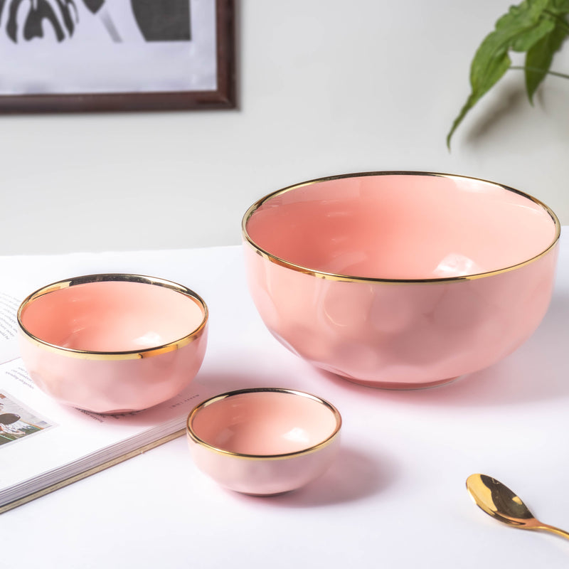 Think Pink Serving Bowl 8 Inch - Bowl, ceramic bowl, serving bowls, noodle bowl, salad bowls, bowl for snacks, large serving bowl | Bowls for dining table & home decor