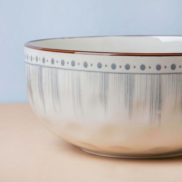Dainty Patterned Serving Bowl 7.5 Inch 1200 ml - Bowl, ceramic bowl, serving bowls, noodle bowl, salad bowls, bowl for snacks, large serving bowl | Bowls for dining table & home decor