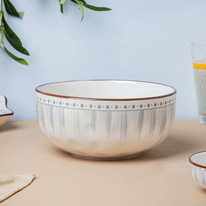 Dainty Patterned Serving Bowl 7.5 Inch 1200 ml - Bowl, ceramic bowl, serving bowls, noodle bowl, salad bowls, bowl for snacks, large serving bowl | Bowls for dining table & home decor