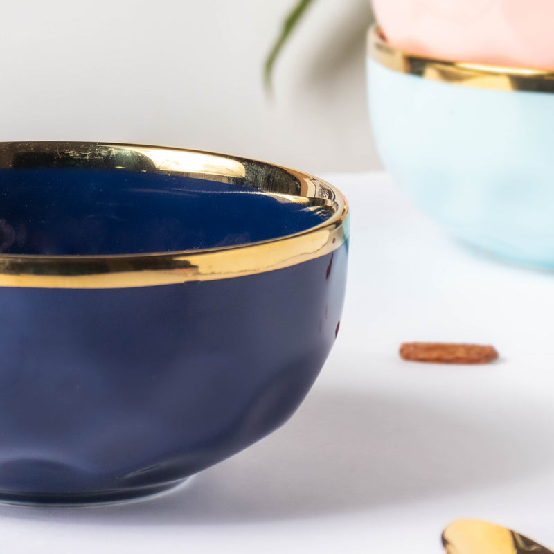 Midnight Blue Ceramic Soup Bowl - Bowl, soup bowl, ceramic bowl, snack bowls, curry bowl, popcorn bowls | Bowls for dining table & home decor