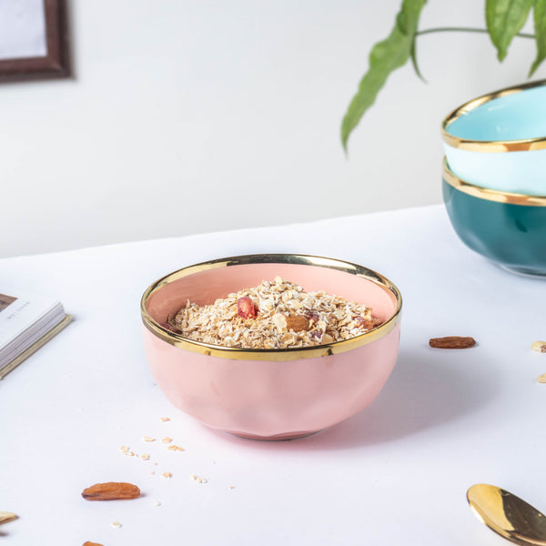 Think Pink Ceramic Soup Bowl - Bowl, soup bowl, ceramic bowl, snack bowls, curry bowl, popcorn bowls | Bowls for dining table & home decor