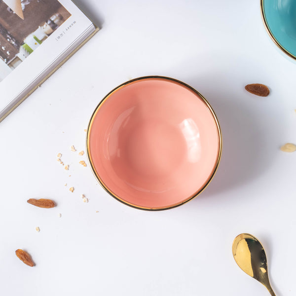 Think Pink Ceramic Soup Bowl - Bowl, soup bowl, ceramic bowl, snack bowls, curry bowl, popcorn bowls | Bowls for dining table & home decor