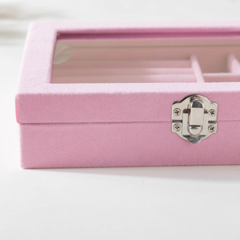 Sectioned Jewellery Box Pink