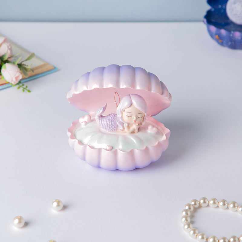 Shell And Mermaid Resin Lamp Decor Pink - Showpiece | Home decor item | Room decoration item
