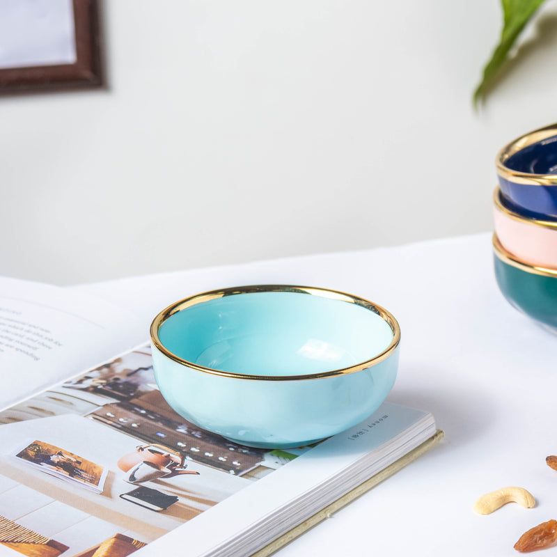 Blue Jay Ceramic Dip Bowl - Bowl, ceramic bowl, dip bowls, chutney bowl, dip bowls ceramic | Bowls for dining table & home decor 