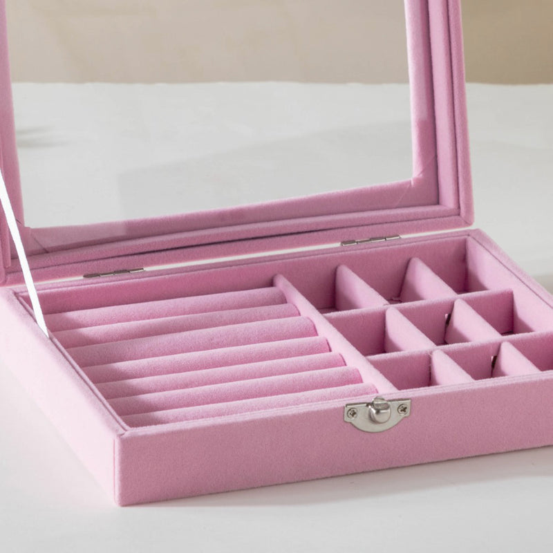 Sectioned Jewellery Box Pink