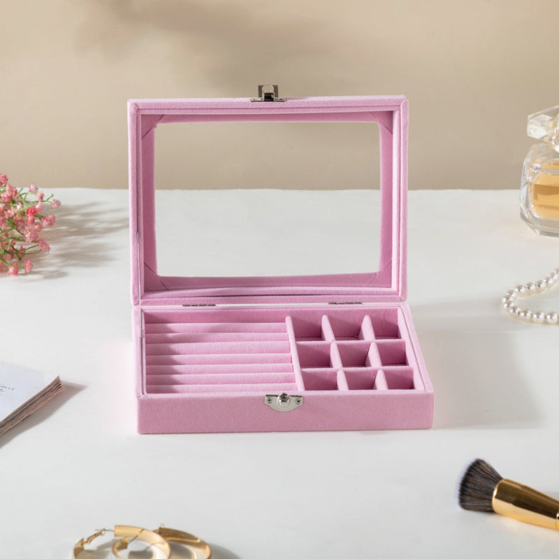Sectioned Jewellery Box Pink