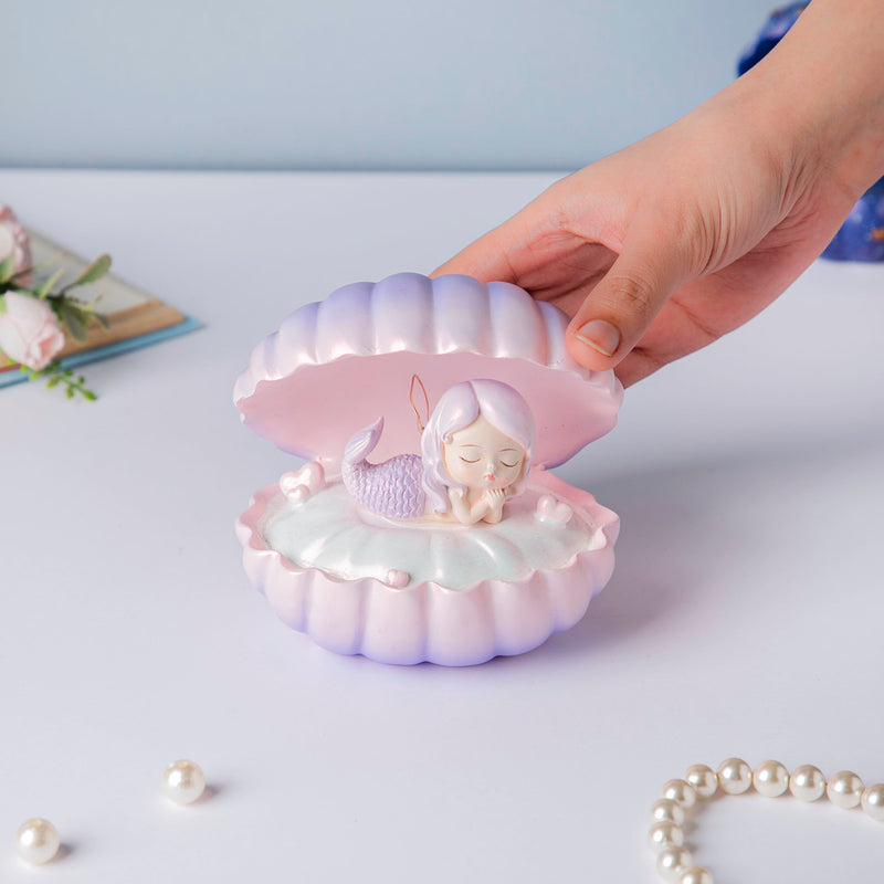 Shell And Mermaid Resin Lamp Decor Pink - Showpiece | Home decor item | Room decoration item