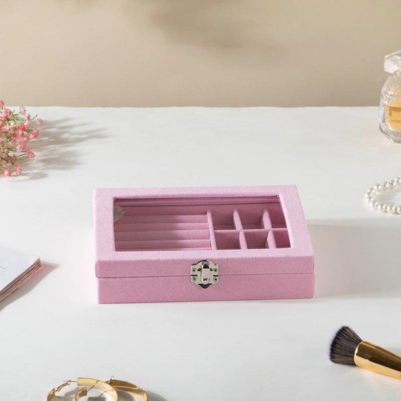 Sectioned Jewellery Box Pink