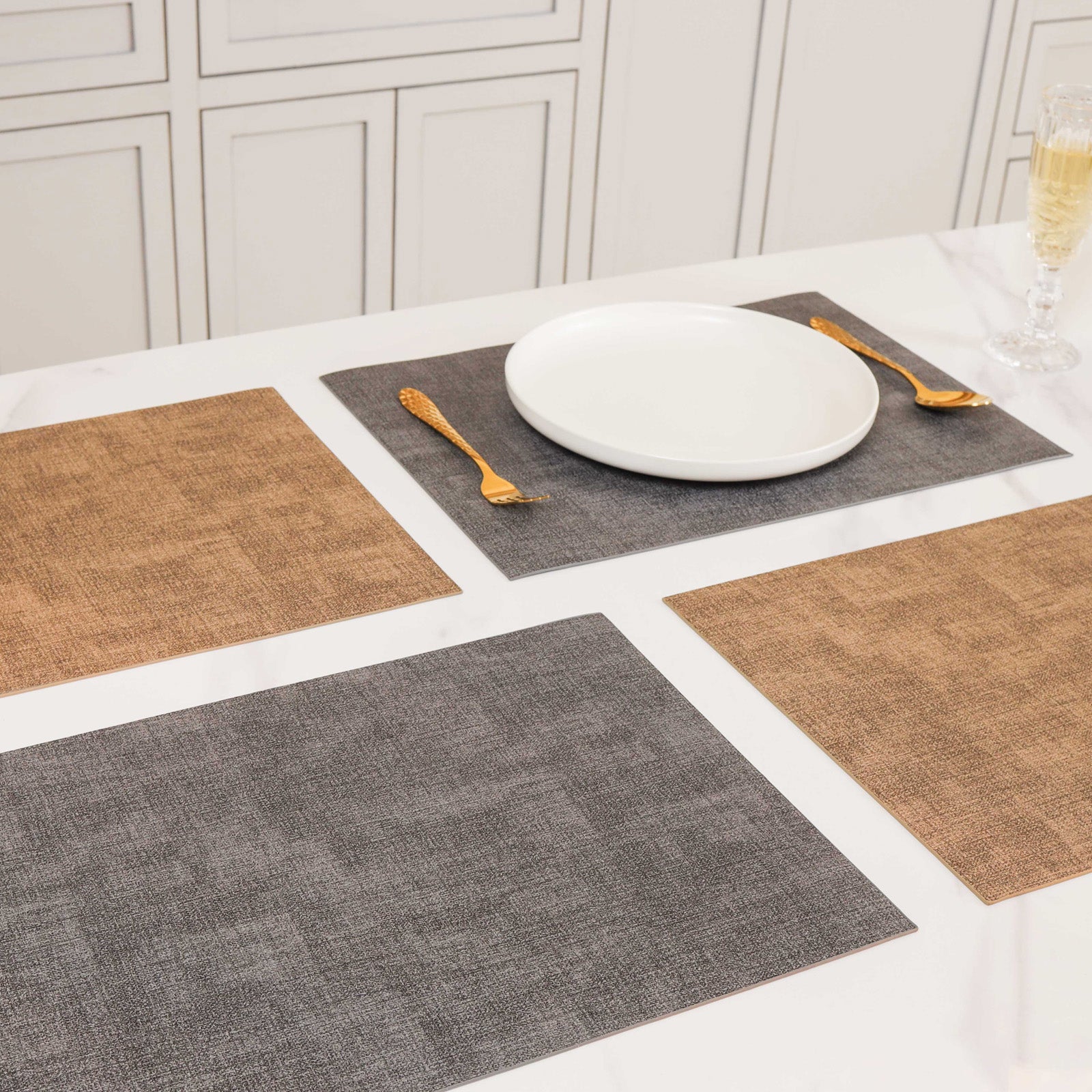 Faux Leather Table Mat Set of 2 Online - Premium Table Mat | Nestasia