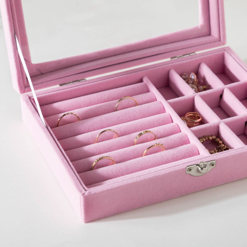 Sectioned Jewellery Box Pink