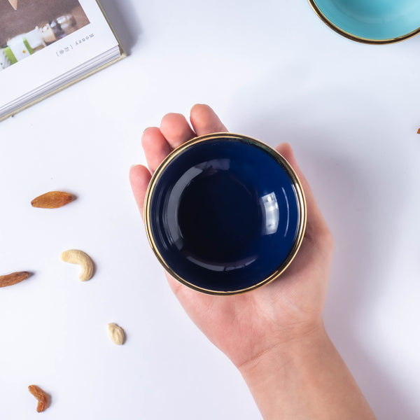 Midnight Blue Ceramic Dip Bowl - Bowl, ceramic bowl, dip bowls, chutney bowl, dip bowls ceramic | Bowls for dining table & home decor 