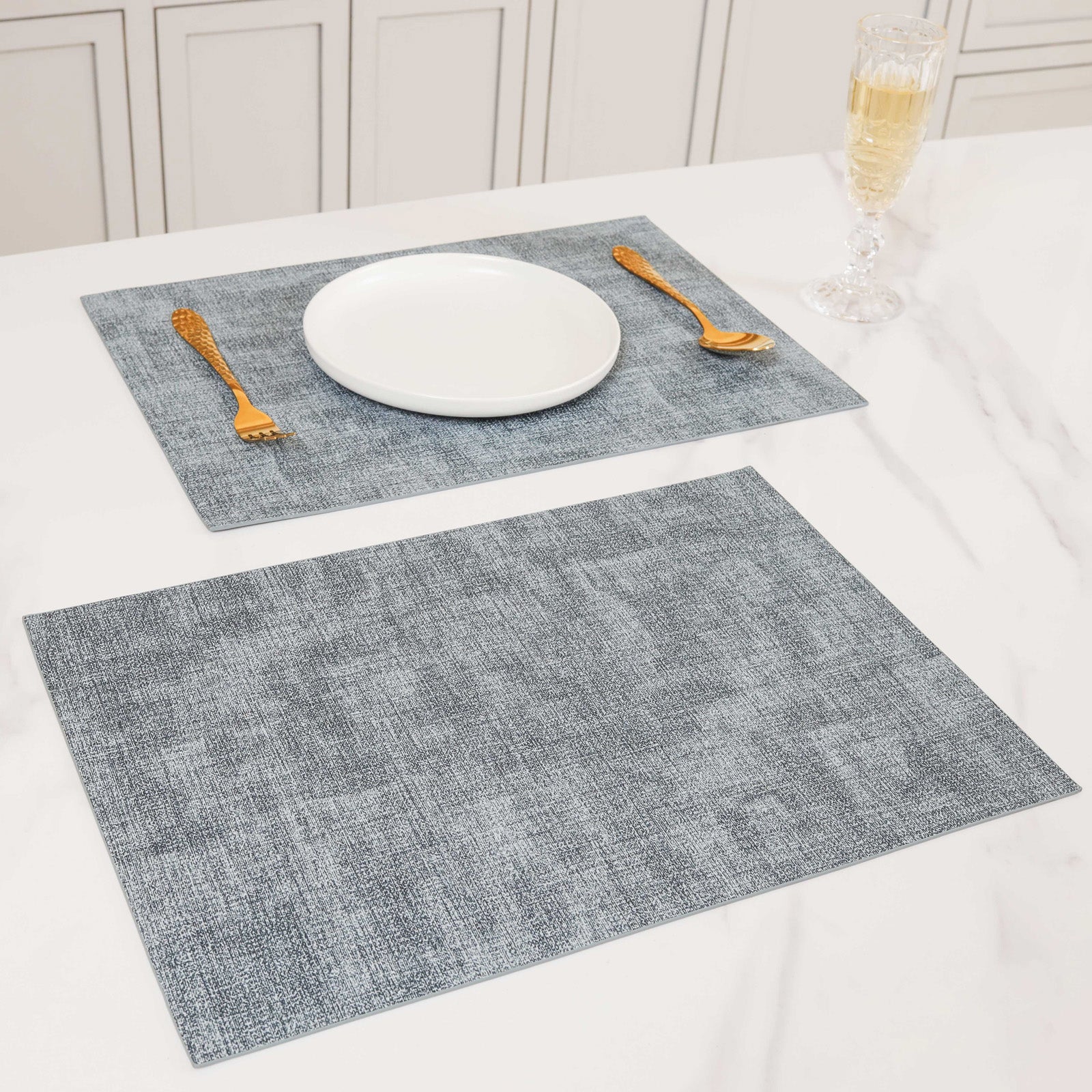 Grey Gradient Leather Placemat Set of 2 Online - Premium Table Mat ...