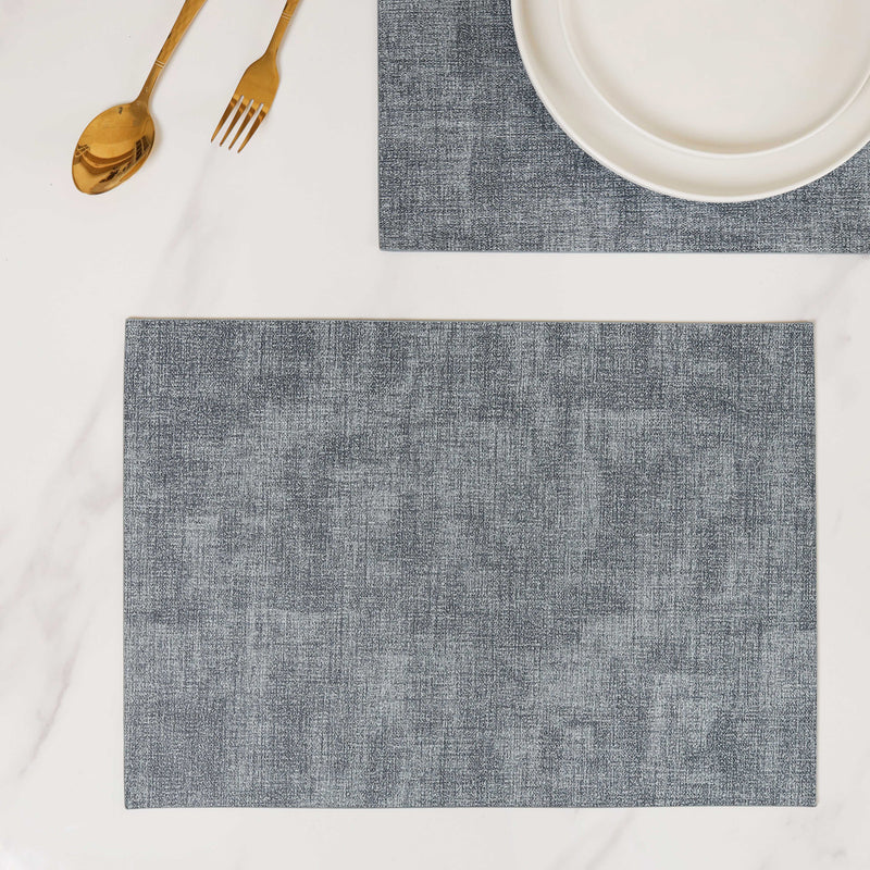 Blue-grey Leather Placemat Set of 2