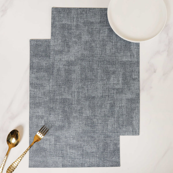 Blue-grey Leather Placemat Set of 2