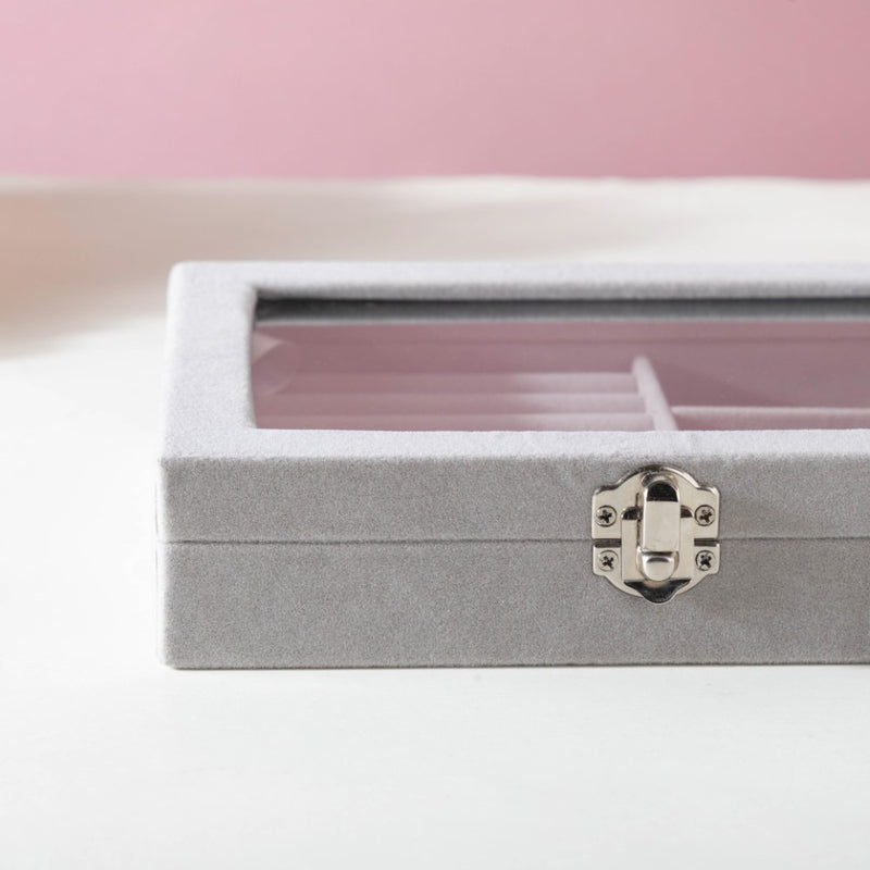 Sectioned Jewellery Box Grey