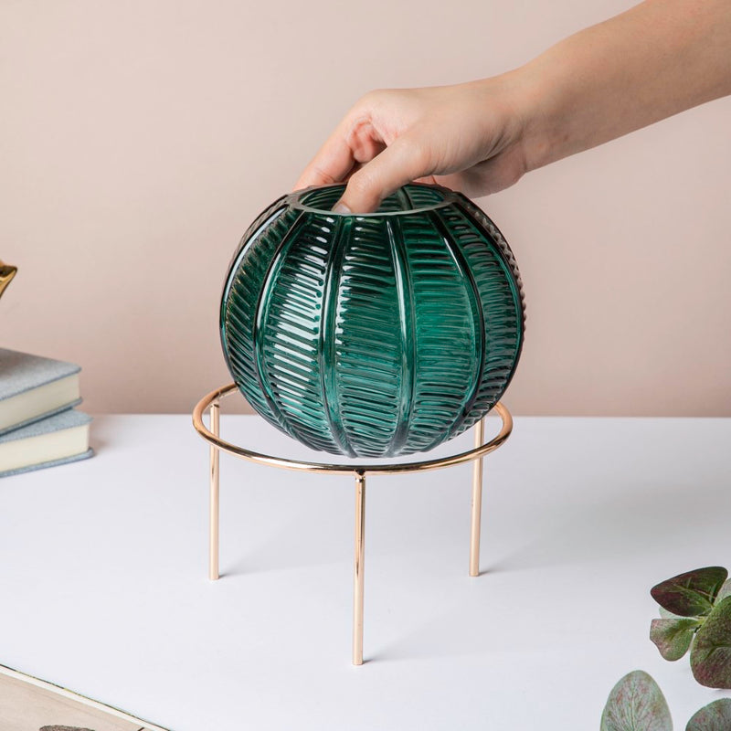 Small Globe Vase - Flower vase for home decor, office and gifting | Home decoration items