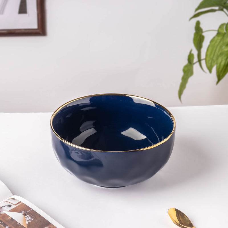 Midnight Blue Serving Bowl 8 Inch - Bowl, ceramic bowl, serving bowls, noodle bowl, salad bowls, bowl for snacks, large serving bowl | Bowls for dining table & home decor