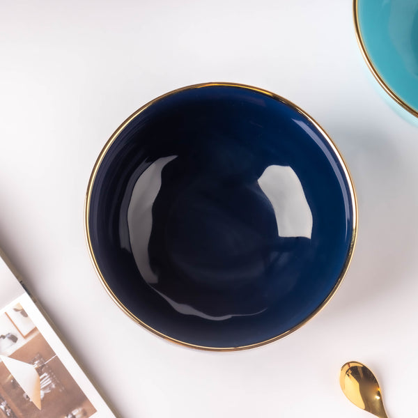 Midnight Blue Serving Bowl 8 Inch - Bowl, ceramic bowl, serving bowls, noodle bowl, salad bowls, bowl for snacks, large serving bowl | Bowls for dining table & home decor