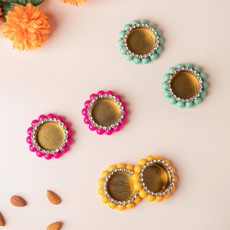 Decorated Tealight Holders Gift Set Of 6