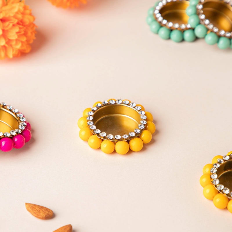 Decorated Tealight Holders Gift Set Of 6