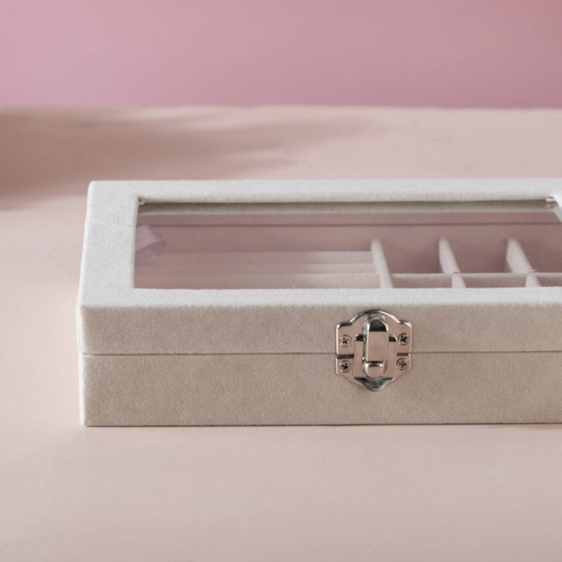 Sectioned Jewellery Box Cream