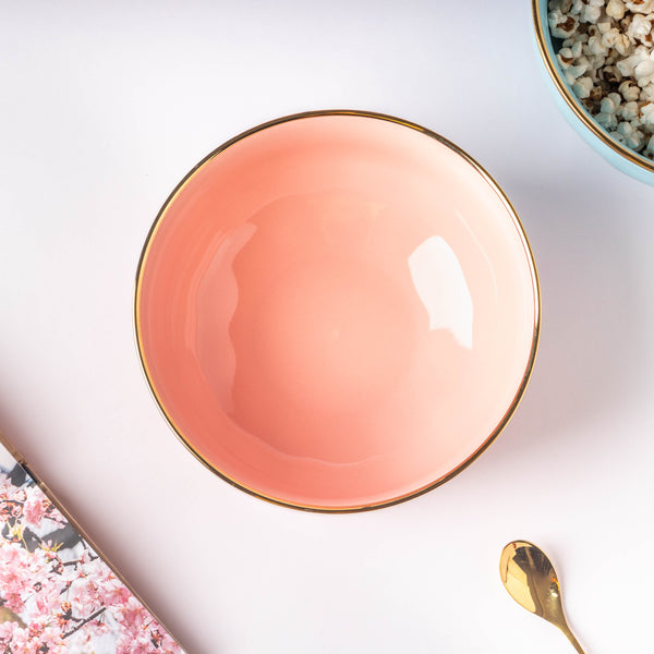 Think Pink Serving Bowl 8 Inch - Bowl, ceramic bowl, serving bowls, noodle bowl, salad bowls, bowl for snacks, large serving bowl | Bowls for dining table & home decor