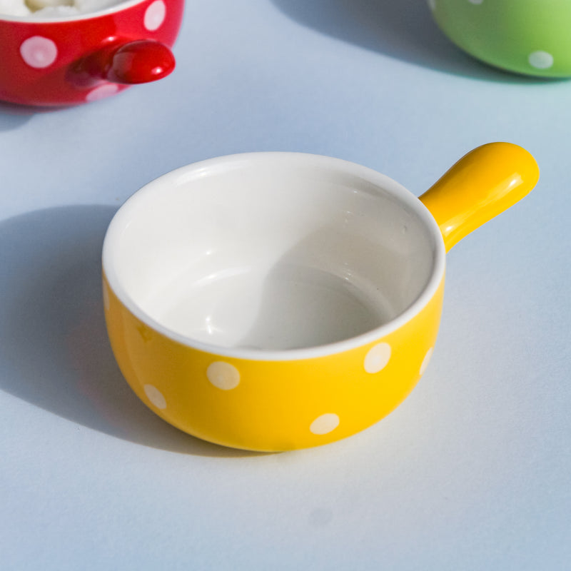 Dots Dip Bowl Set of 4 - Bowl, ceramic bowl, dip bowls, chutney bowl, dip bowls ceramic | Bowls for dining table & home decor 