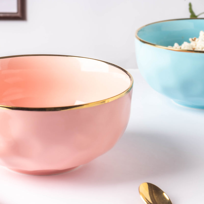 Think Pink Serving Bowl 8 Inch - Bowl, ceramic bowl, serving bowls, noodle bowl, salad bowls, bowl for snacks, large serving bowl | Bowls for dining table & home decor