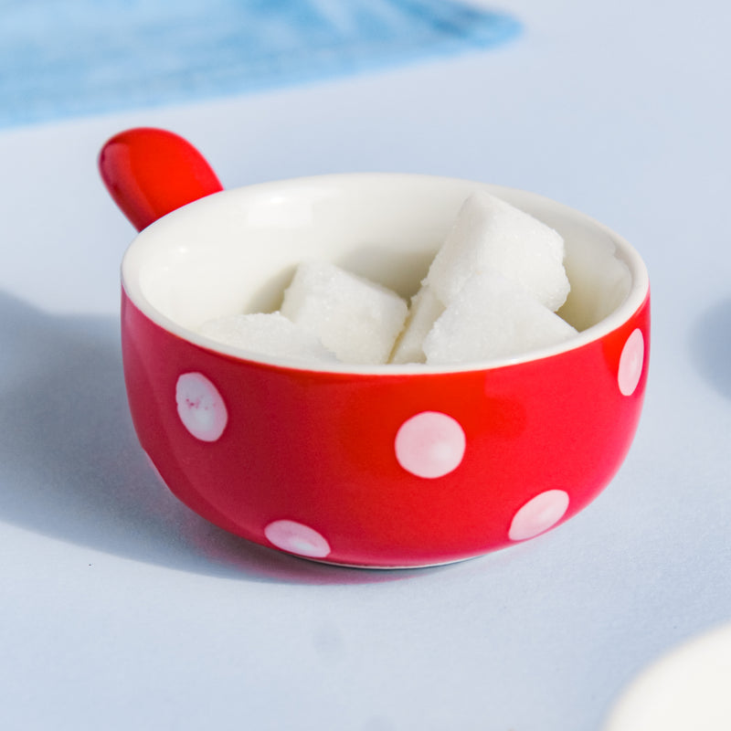 Dots Dip Bowl Set of 4 - Bowl, ceramic bowl, dip bowls, chutney bowl, dip bowls ceramic | Bowls for dining table & home decor 