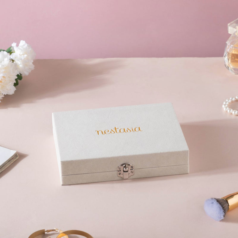 Sectioned Jewellery Box Cream