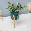 Auric Marble Green Planter with Stand Small - Indoor planters and flower pots | Home decor items