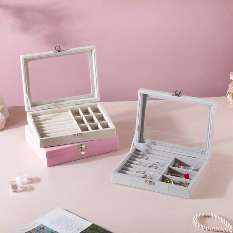 Sectioned Jewellery Box Pink