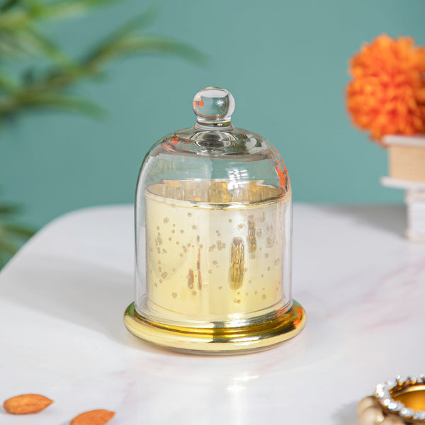 Bell Jar Glass Candle Holder Gold - Candle holder | Home decor