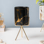 Auric Marble Black Planter with Stand Large - Indoor planters and flower pots | Home decor items
