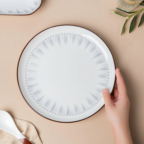 Dainty Patterned Ceramic Dinner Plate 10 Inch - Serving plate, snack plate, ceramic dinner plates| Plates for dining table & home decor