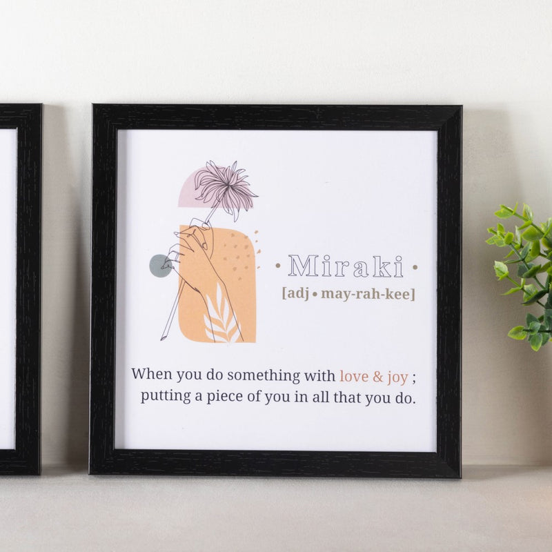 Notes To Self Framed Posters Set Of 4 9x9 Inch - Framed posters wall art for wall decoration, wall design | Room decoration items