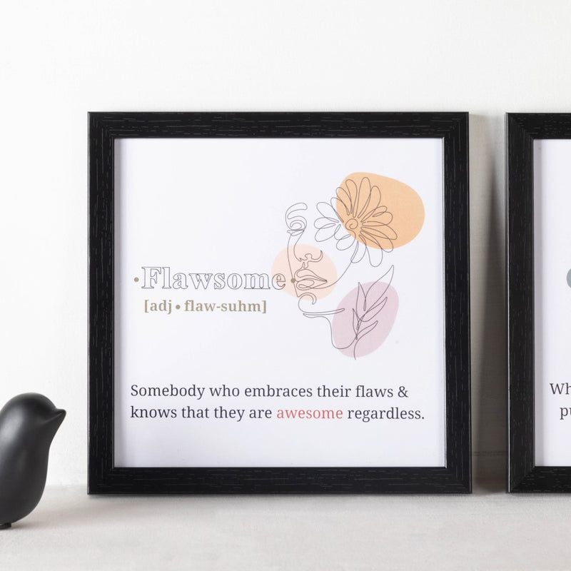 Notes To Self Framed Posters Set Of 4 9x9 Inch - Framed posters wall art for wall decoration, wall design | Room decoration items