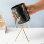 Auric Marble Black Planter with Stand Large - Indoor planters and flower pots | Home decor items