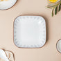 Dainty Patterned Ceramic Pasta Dish Square 7.5 Inch - Serving plate, pasta plate, lunch plate, deep plate | Plates for dining table & home decor