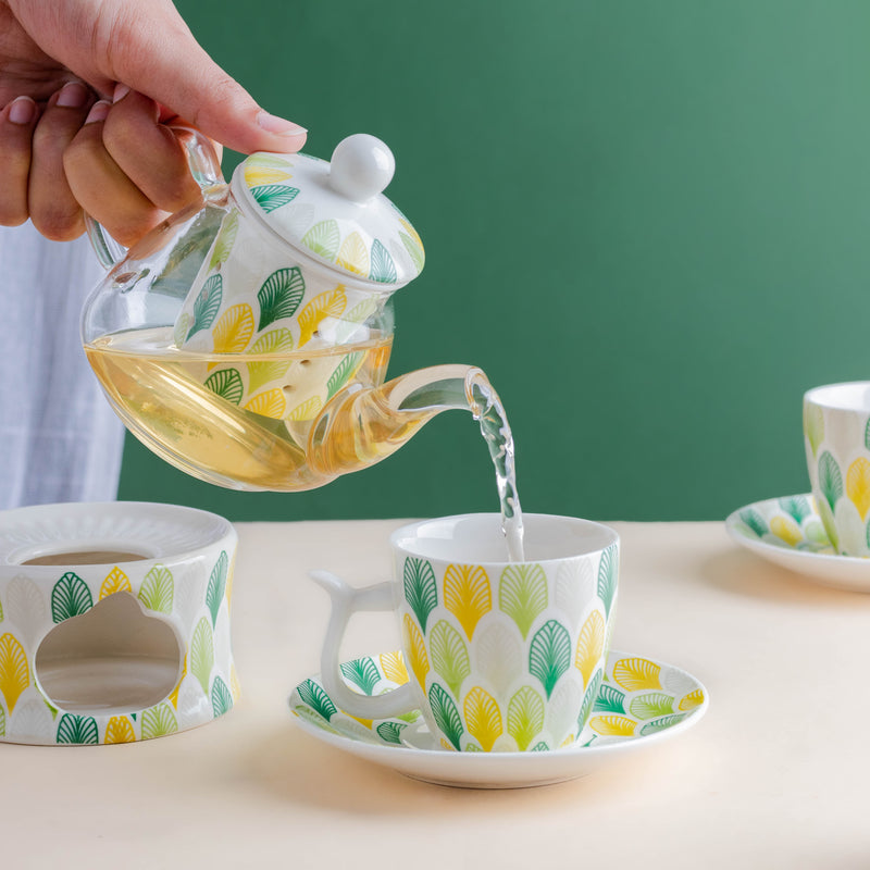 JARDIN Vintage Tea Set - Tea cup set, tea set, teapot set | Tea set for Dining Table & Home Decor