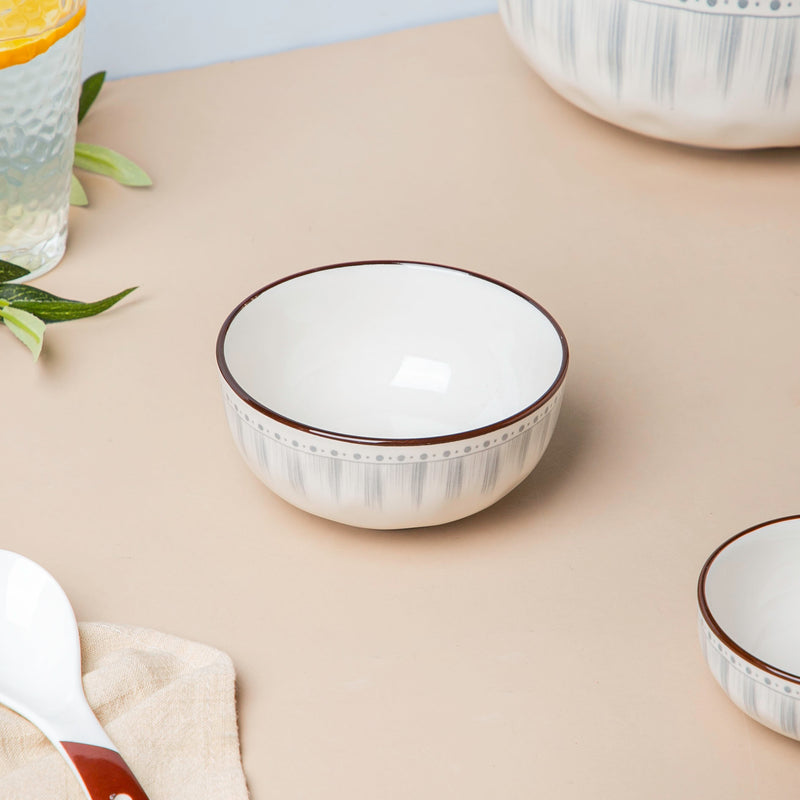 Dainty Patterned Dessert Bowl 250 ml - Bowl, soup bowl, ceramic bowl, snack bowls, curry bowl, popcorn bowls | Bowls for dining table & home decor