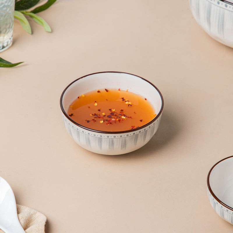 Dainty Patterned Dessert Bowl 250 ml - Bowl, soup bowl, ceramic bowl, snack bowls, curry bowl, popcorn bowls | Bowls for dining table & home decor