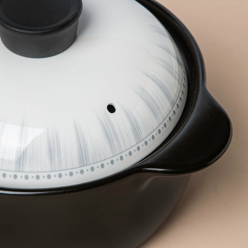 Dainty Patterned Ceramic Cooking Pot With Lid 1800 ml - Cooking Pot
